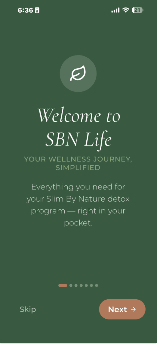 SBN Life — onboarding welcome screen